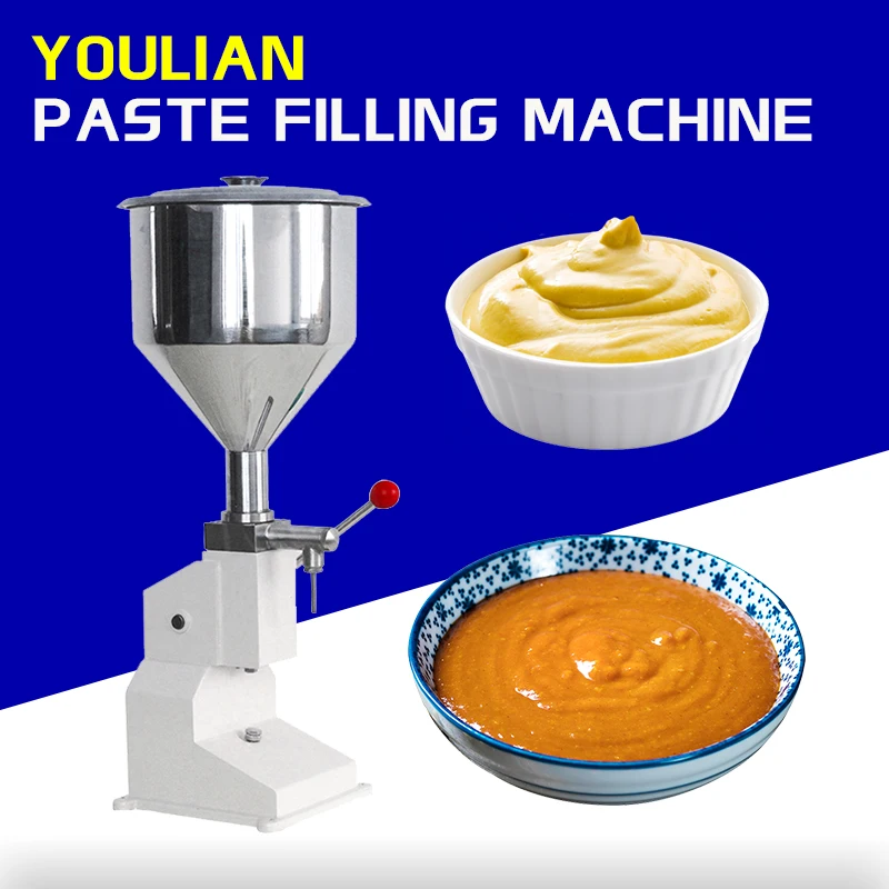 A03 Hand Pressure Manual Quantitative Bottle Yellow Mustard Sauce Honey Cream Liquid Perfume Vial Cosmetic Paste Filling Machine