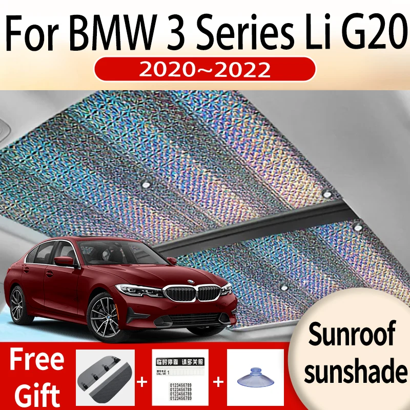 For BMW 3 Series Li G20 2020~2022 2021 Car Sunroof Sunshade Panoramic Windshield 2PC Sunshade Anti-ultraviolet Auto Accessories