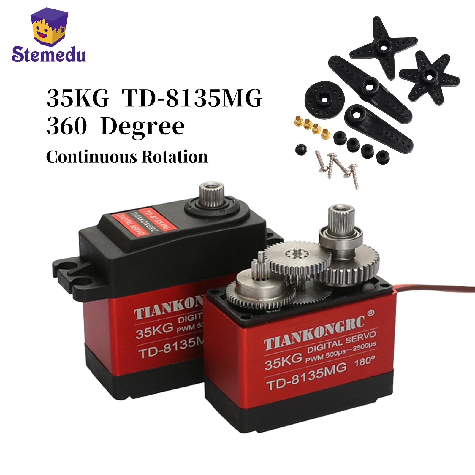 1X 35KG TD-8135MG Servo digitale impermeabile ad alta tensione per RC Car Aircraft rotazione continua Servo a 360 gradi