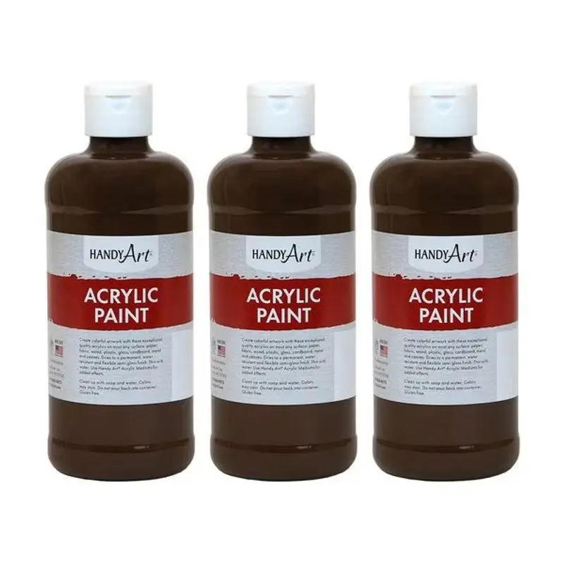 

Acrylic Paint 16 oz, Burnt Umber, 3PK