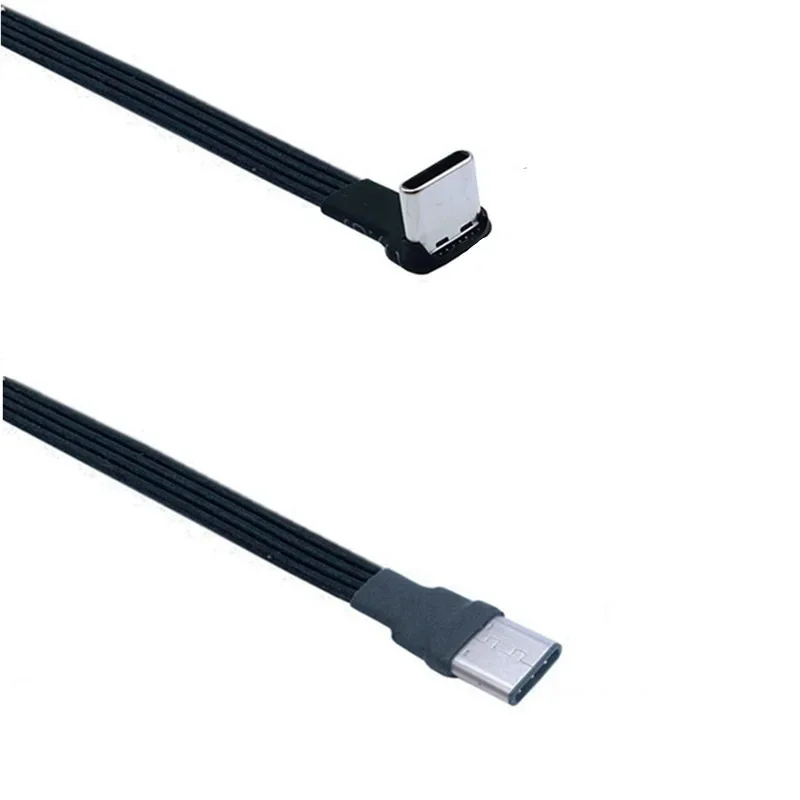 Typ C auf USB-C, 90-Grad-gewinkeltes Adapterkabel, flexibles Powerbank-Kabel, PD-Kabel, Ladekabel, USB-C-Biegung, flaches Silikonkabel