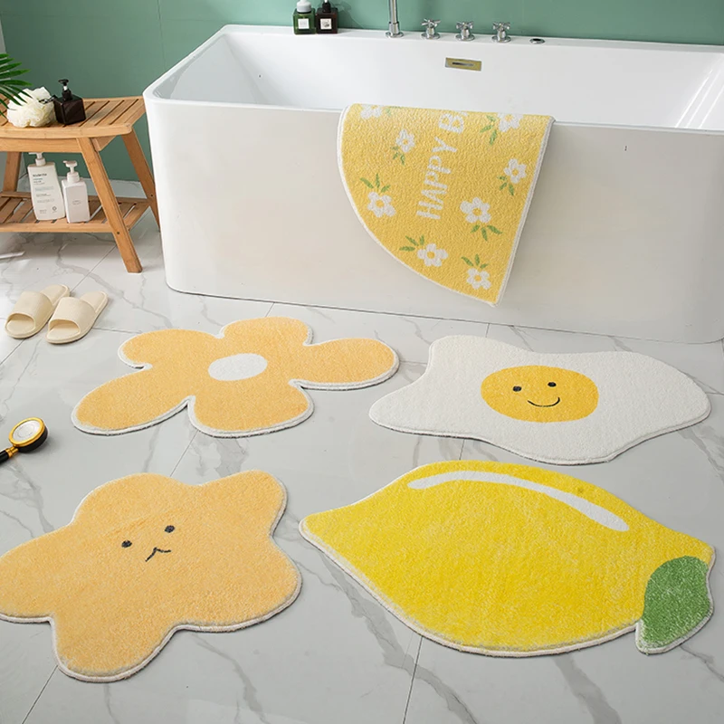 

Lemon Rug Carpet Water Absorption Non-Slip Bedroom Bathroom Door Mat