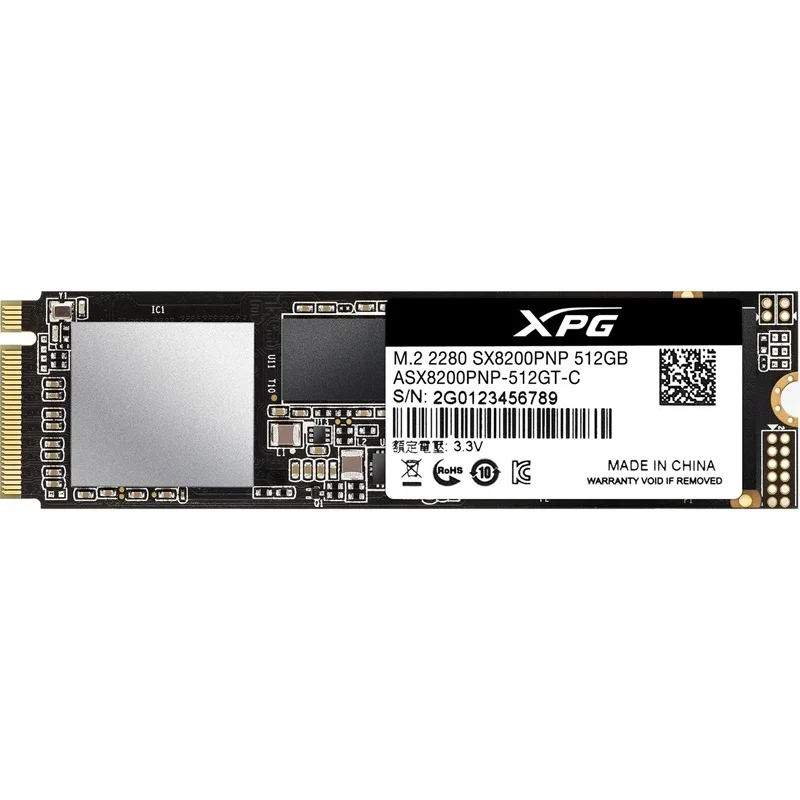 Adata XPG SX8200 Pro 512GB M.2 PCIe 3500-2300 MB/s SSD ASX8200PNP-512GT Read Speed 2000 MB/s Write Speed 1000 Mb/s and Above