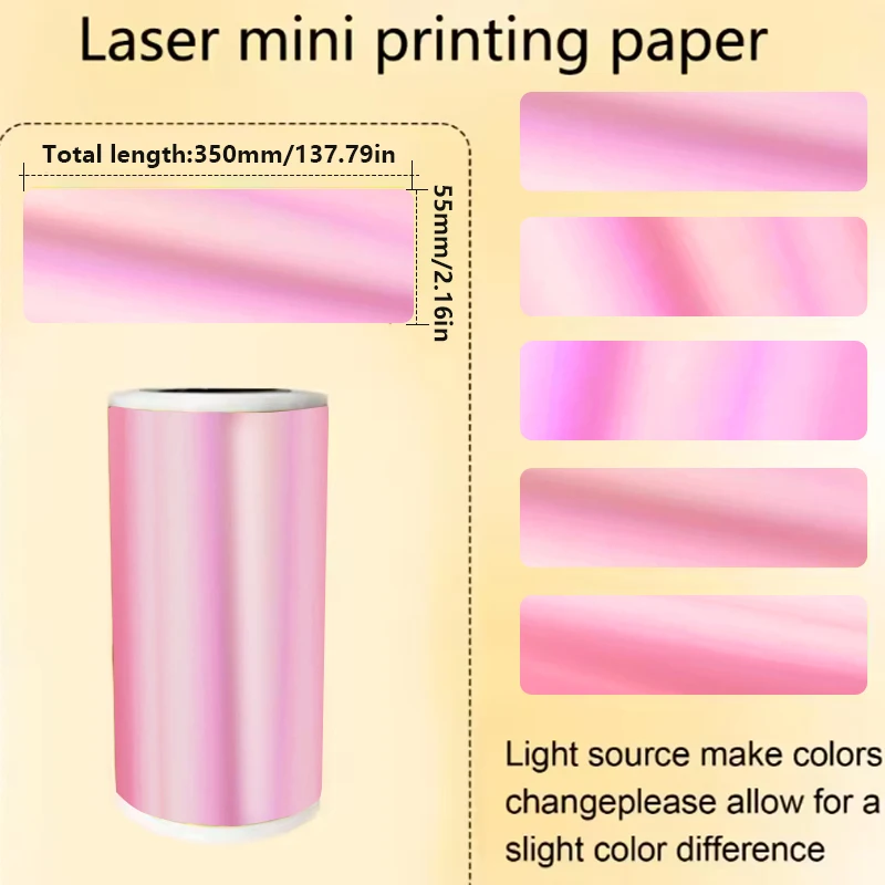 Thermal Printer Papers 57mm Self-adhesive Thermal Papers HD Color Label Printers for Inkless Mini Portable Printer