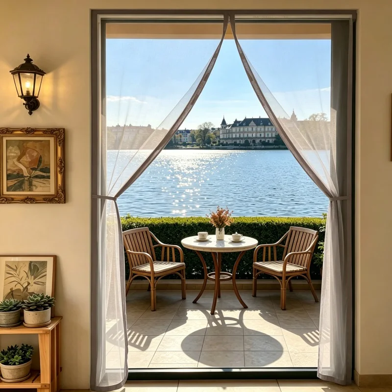 Magnetic Mosquito Net Door Screen Custom Size nvisible Mesh Summer Insect Proof Automatic Closing Curtain,Easy Install