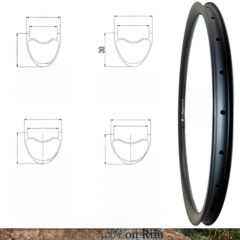 AliExpress RCRW 29er MTB XC AM 30/34/36/40X30mm Carbon Rim 30/34/36/40mm Wide 30mm Deep Clincher Tubeless UD 3K 12K Twill 24 28 32 36 Hole Wheel