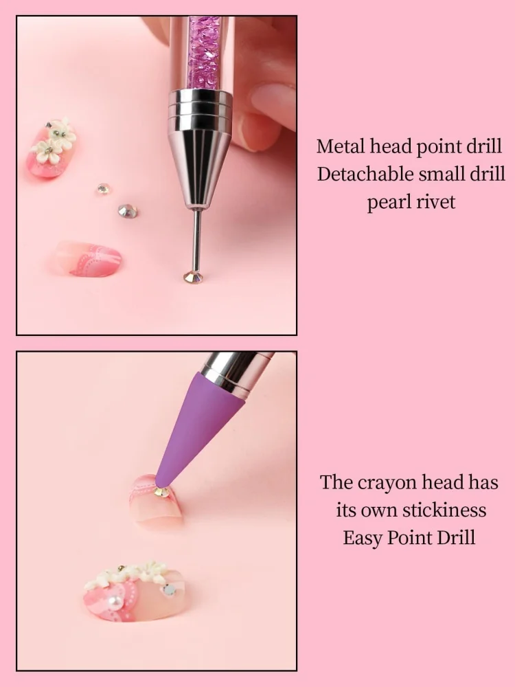 1 Stück Wachs-Nagelstecker-Applikator, Doppelendiger Wachsstift für Strasssteine, Kristall- & Edelstein-Nagelkunst-Werkzeug für DIY-Maniküre – Detail 2