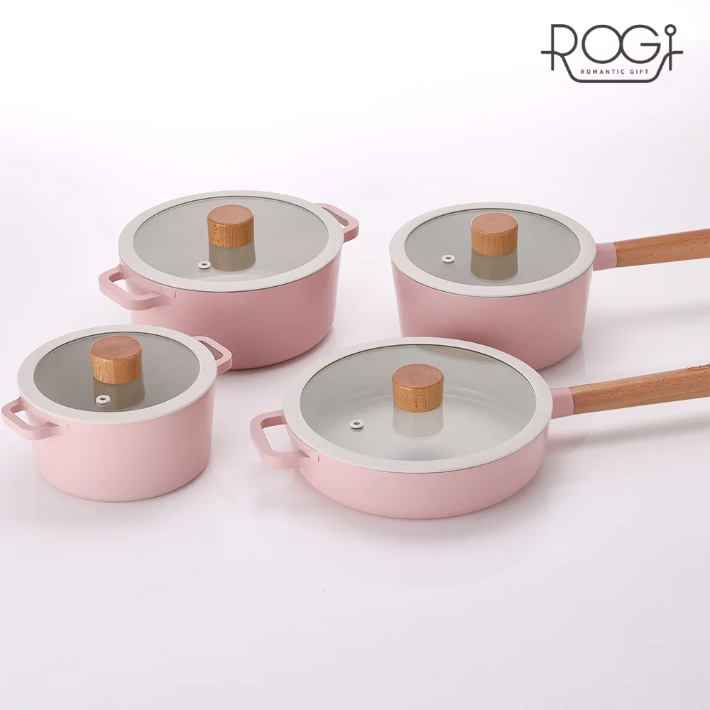 Rogi Colo IH Rosha 4-Piece Set A Ramen Pot Induction Small Pot Kitchenware Cookware Pot Set