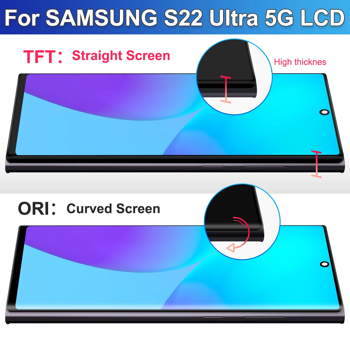 TFT Quality For Samsung S22 Ultra 5G LCD Display Touch Screen with Frame, For Samsung S22 Ultra S908 S908B S908U Display