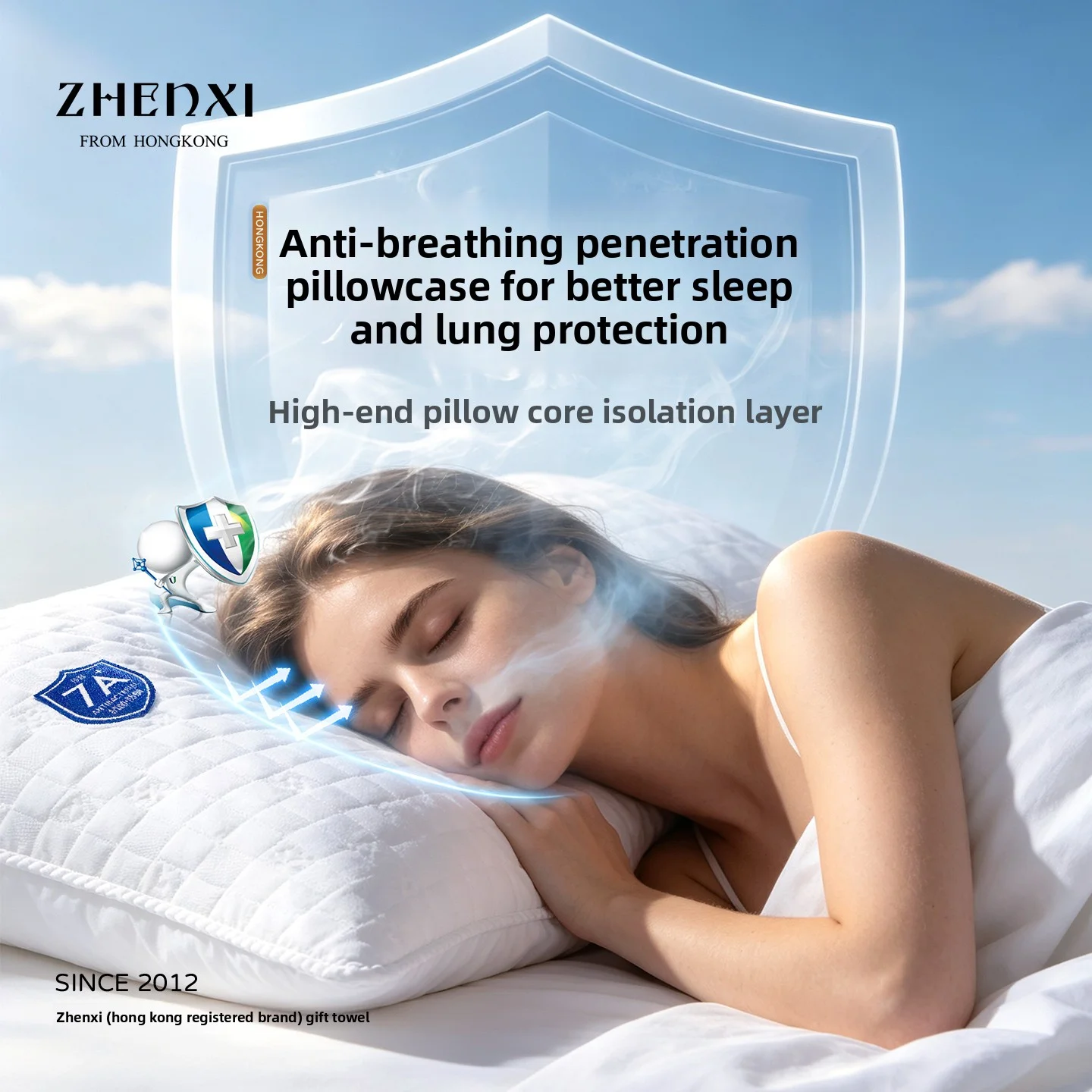 【1-piece pack】Breathable anti-penetrating pillow protector, 【18.9*30.7in】7A quality pillow protector - Breathable, thickened, anti-dirt and anti-sweat pillowcase for adults, suitable for home, dormitory, and bedroom, s