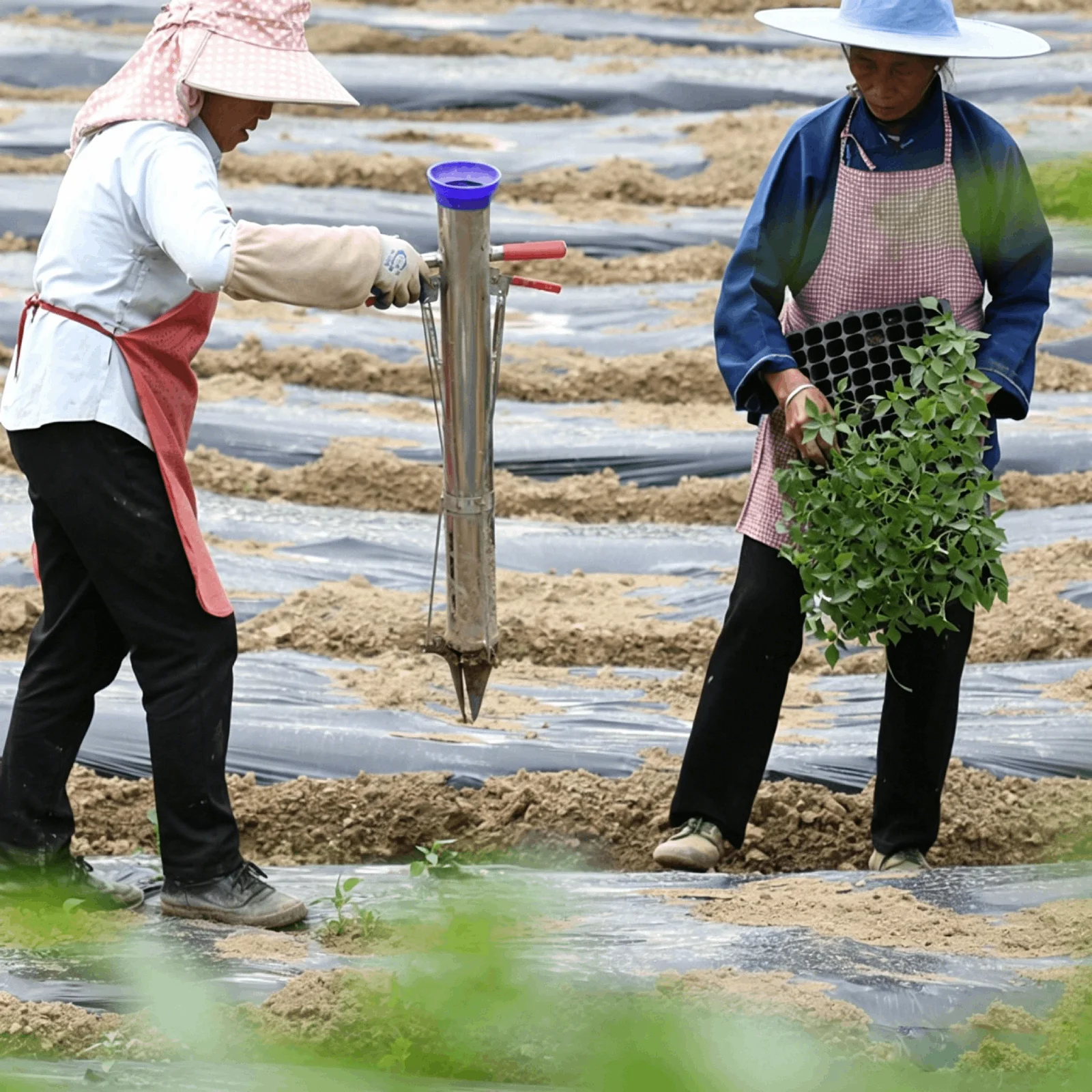 Stainless Steel Seedling Planter Seeder Vegetable Growing Tools Machine Seedling Planting Artifact Multifunctional For Farmer