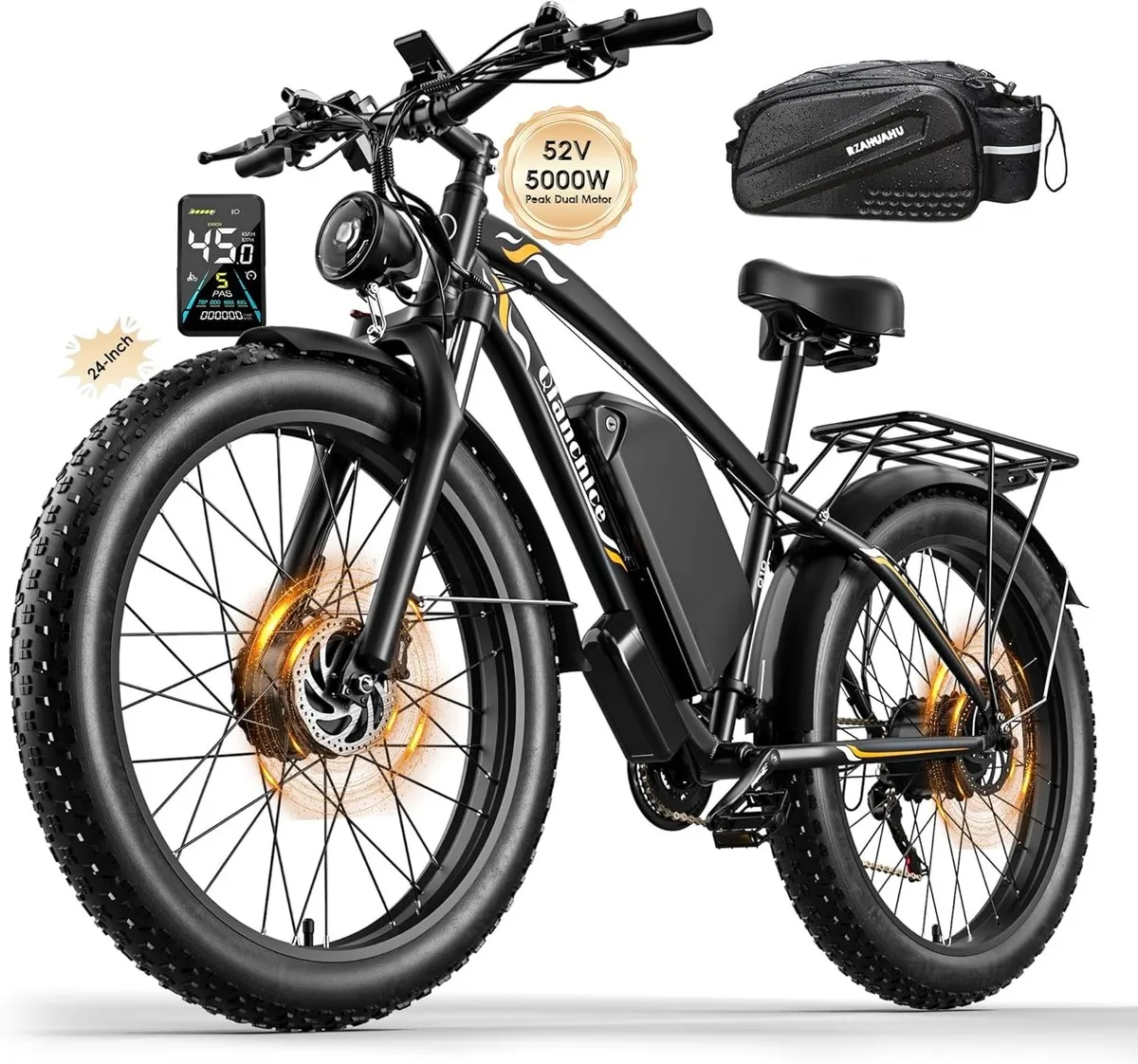 

hm E·BYCCO&GAMVIRE 24" V7PRO Dual Motors Peak 6000W 52V 32AH Long Distance Electric Bike
