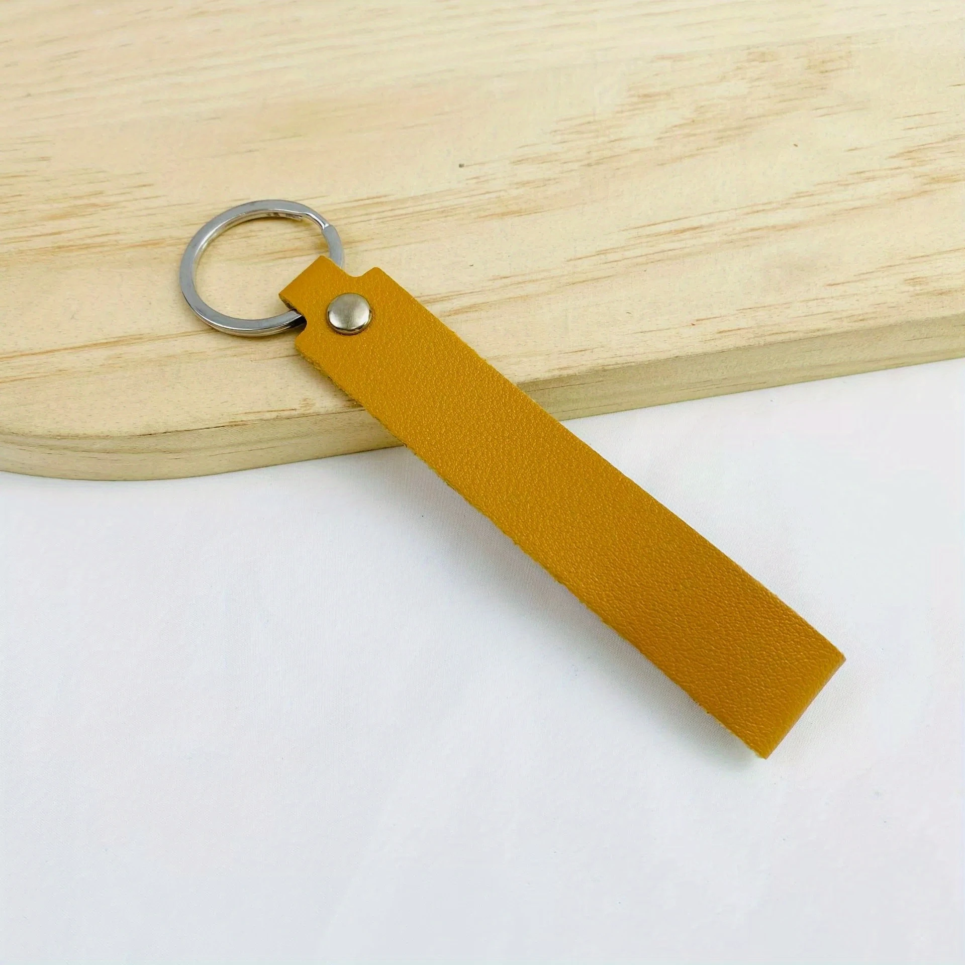 Custom Laser Engraved Faux Leather Keychain, Personalized Gift