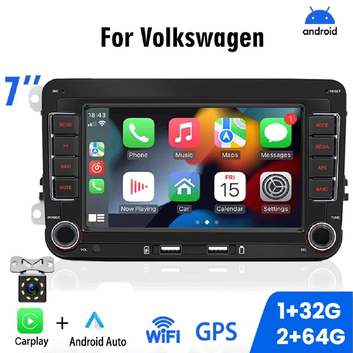 Car Radio 2Din Android for Volkswagen Golf 5 6 Polo Passat B6 B7 CC Skoda Jetta Universal Muiltmedia Carplay Wifi GPS Navigation