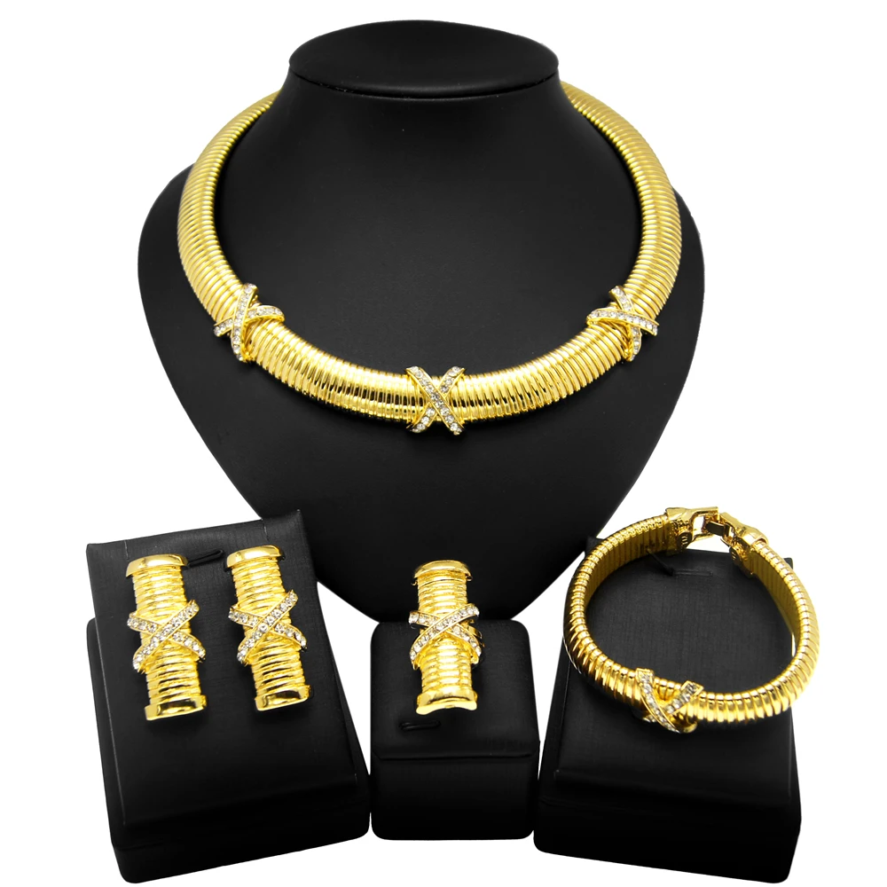 Yulaili Irregular Oval Hollow Jewelry Set Design and Elegant Pakistani Bride and Bridesmaid Wedding Wear Exquisite Jewelry Sets