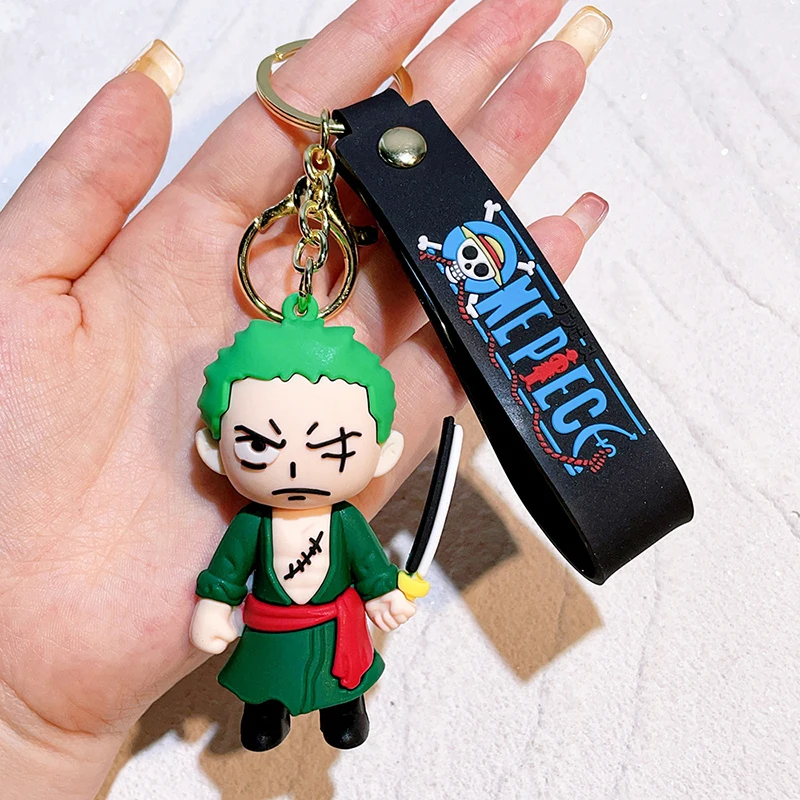 Anime ein Stück Schlüssel bund Modeschmuck Ruffy Sabo Harz Action figuren PVC Schlüssel ring Tasche Anhänger