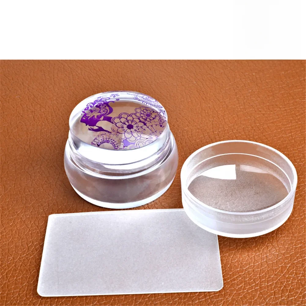 Runder Silikon-Stempel, transparenter Stempel, Paznokci für Nageldekoration, modischer DIY-Stempel für Nägel, Stempelkunst