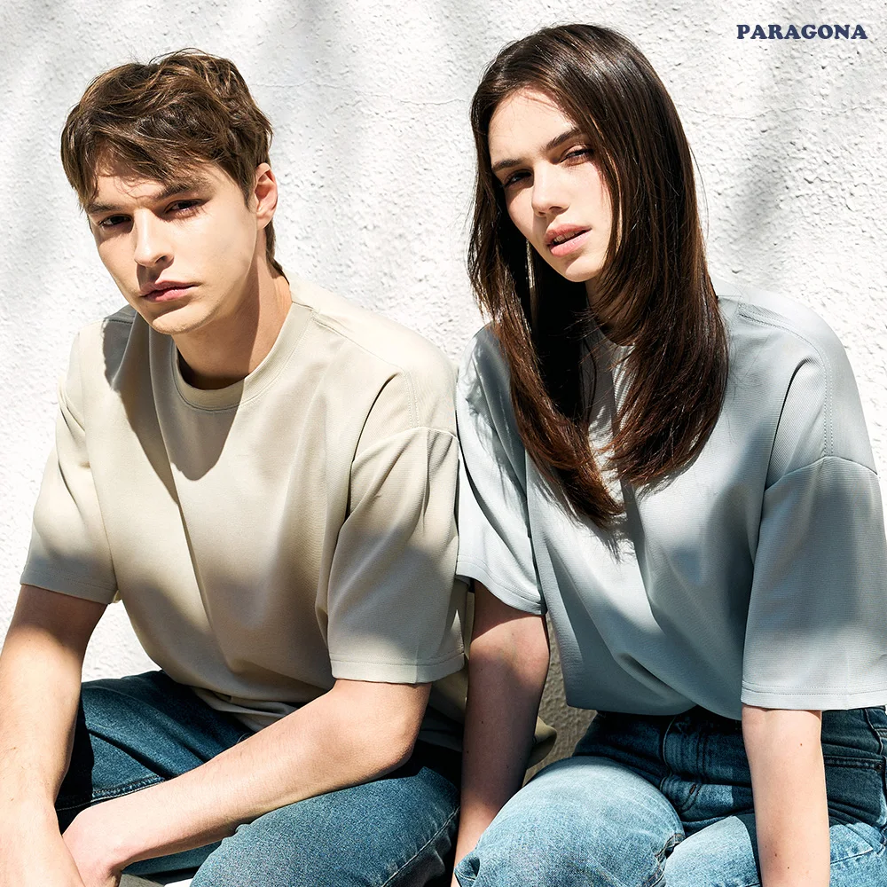 تي شيرت Paragona Unisex Essential Overfit Waffle بأكمام قصيرة و3 مقاسات و6 ألوان #1