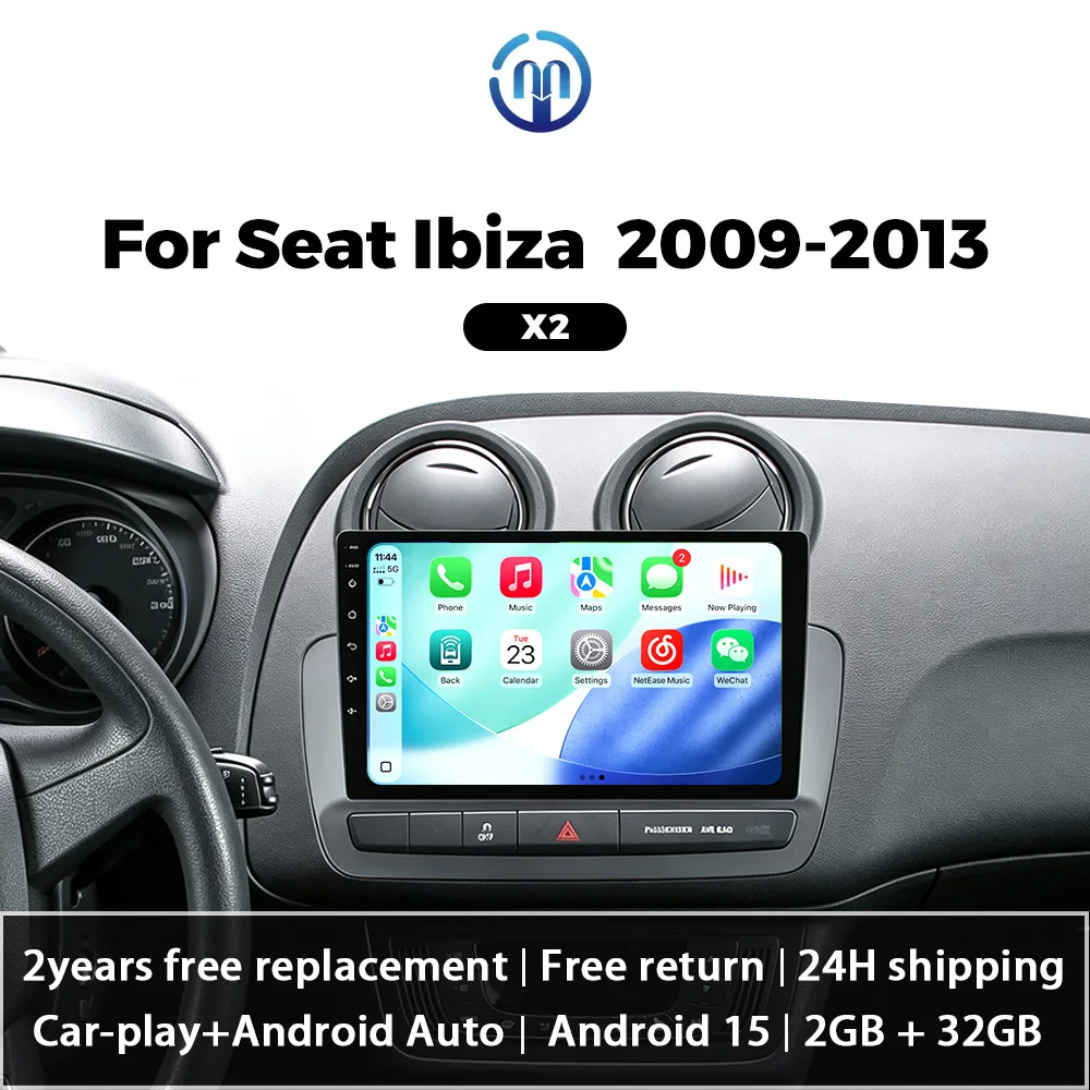 NAVIFLY 4 Core Car Radio For Seat Ibiza 2009-2013 Multimedia Video Players Stereo FM Wireless Carplay Android Auto GPS BT WIFI