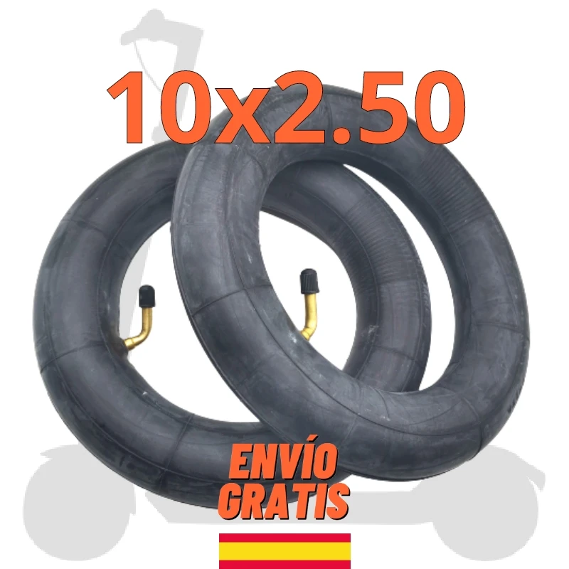 ✅Air Chamber 10x250 Inch Electric Wheel Scooter Curve/Twisted Valve 90 Degree Smartgyro Rockway / Crossover / Speedway / Dualtron Thunder / Kaabo Mantis / Ninebot / Cecotec Bongo Serie Z