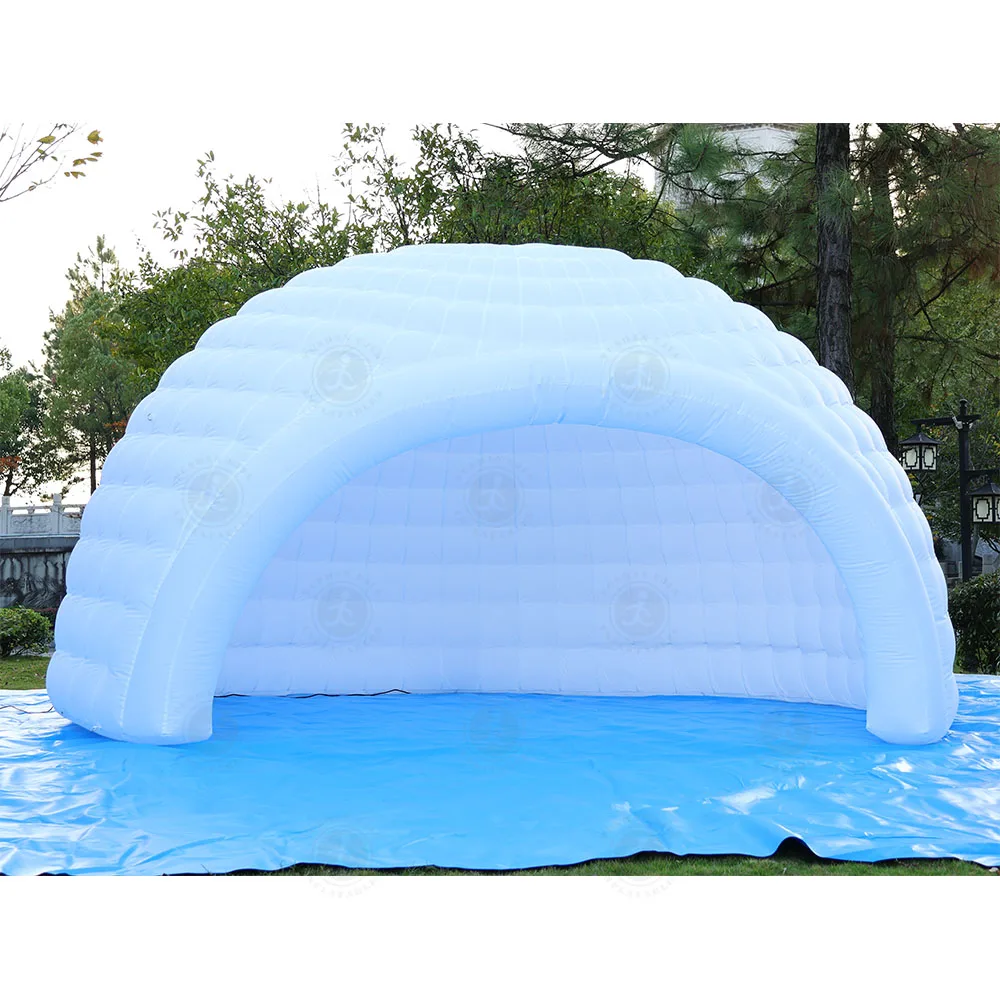 สต็อกแบบพกพา LED Inflatable Igloo เต็นท์โดม Night Club Marquee Dome House Igloo & Air Blower สําหรับนิทรรศการ Camping Party