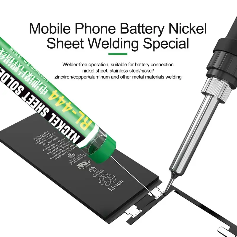 RELIFE RL-444 Cell Phone Battery Nickel Sheet Solder Wire High Purity Tin Content Firmly Bonds with Less Splash/Smoke