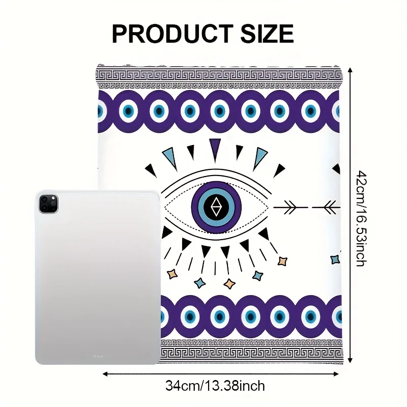 1PC Greek Evil Eye Cinch Bag - Purple Blue Mystic Eye of Providence String Backpack for Yoga, Festival & Good Luck Gift