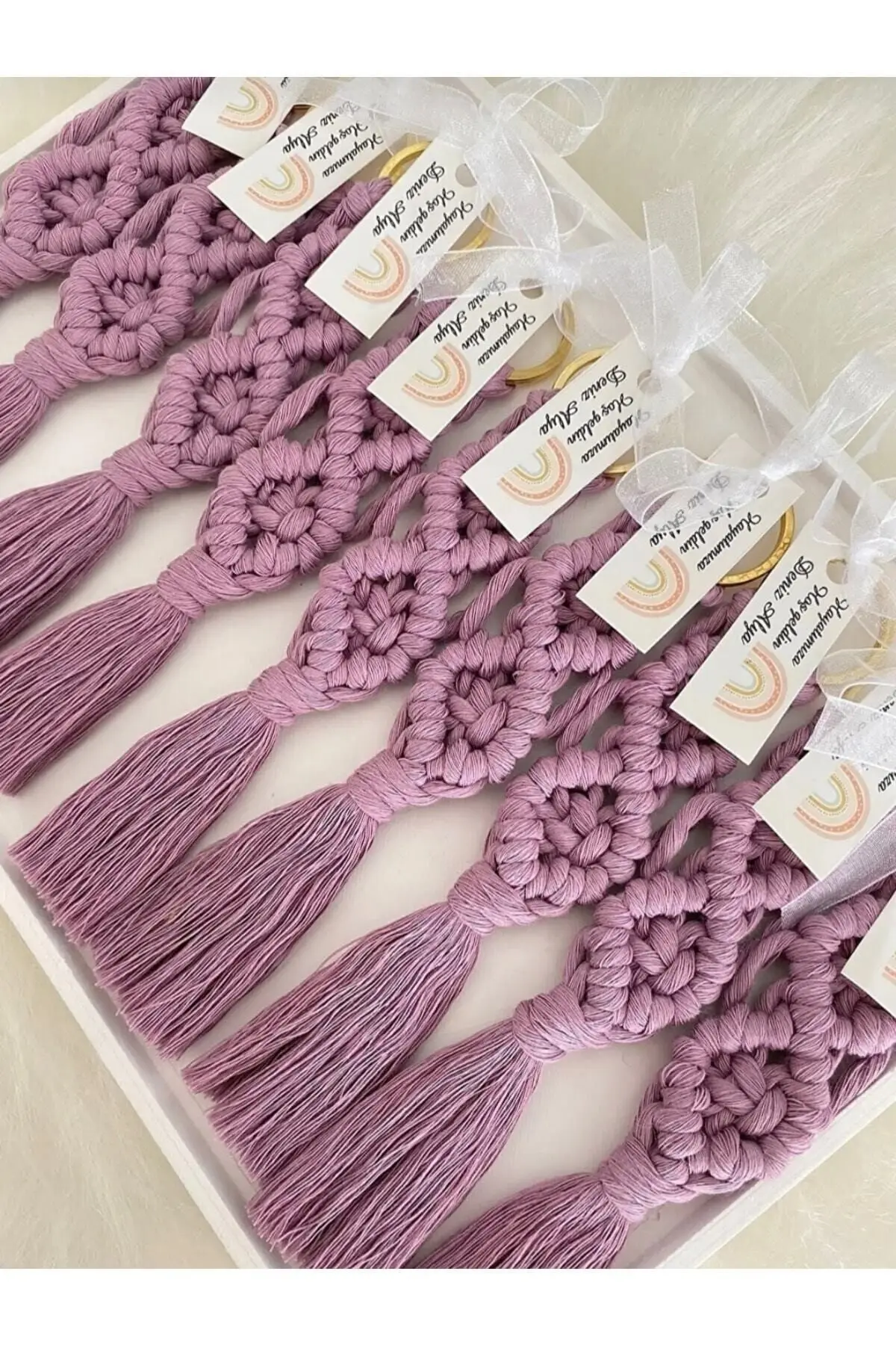 

25 Pieces Macrame Keychain Baby Birth Gift, Mevlüd Birthday Winter Wedding Wedding