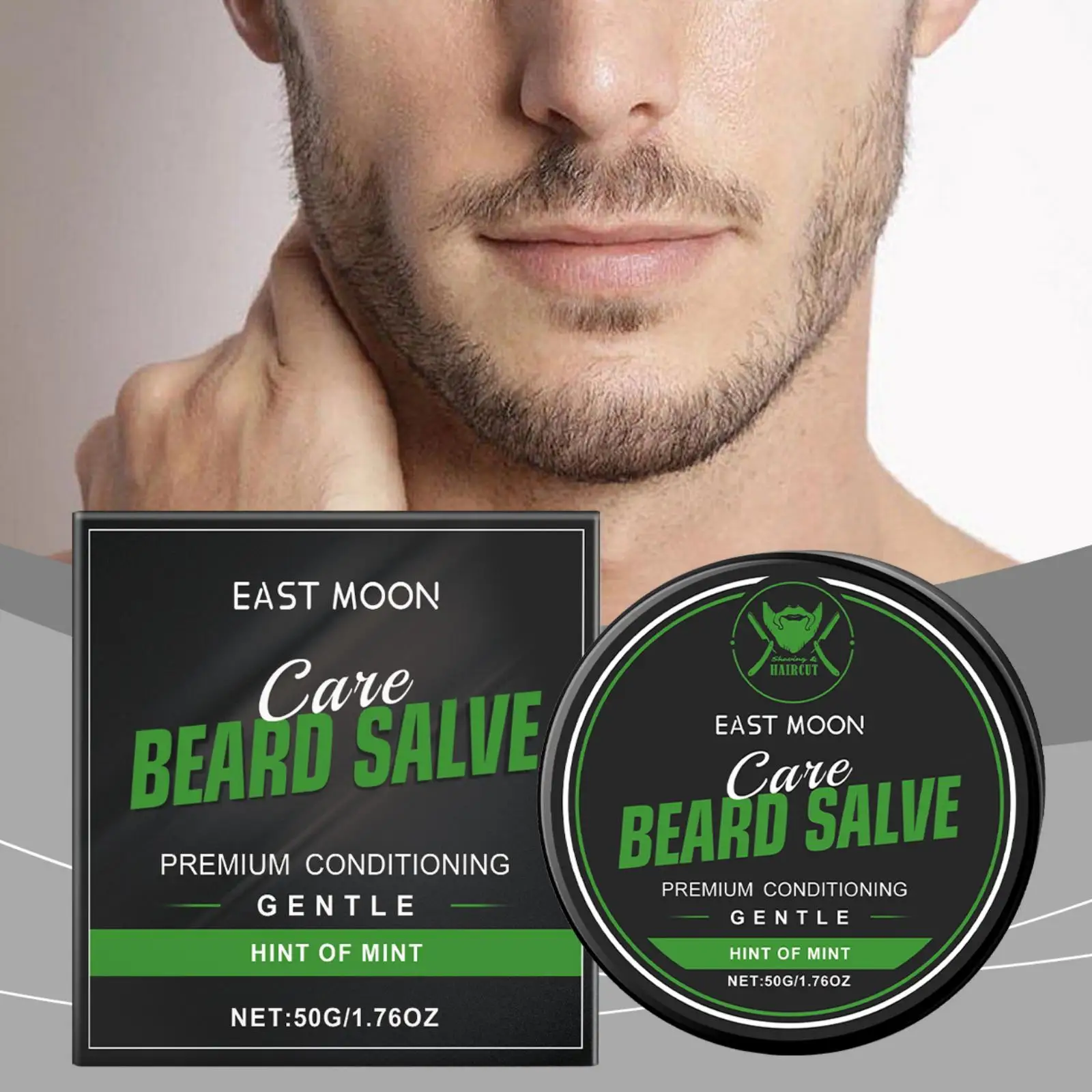 

East Moon 50 г мужской мятный бальзам для ухода за бородой, питательный мягкий, для улучшения роста, укладка, блестящий увлажняющий крем для бороды