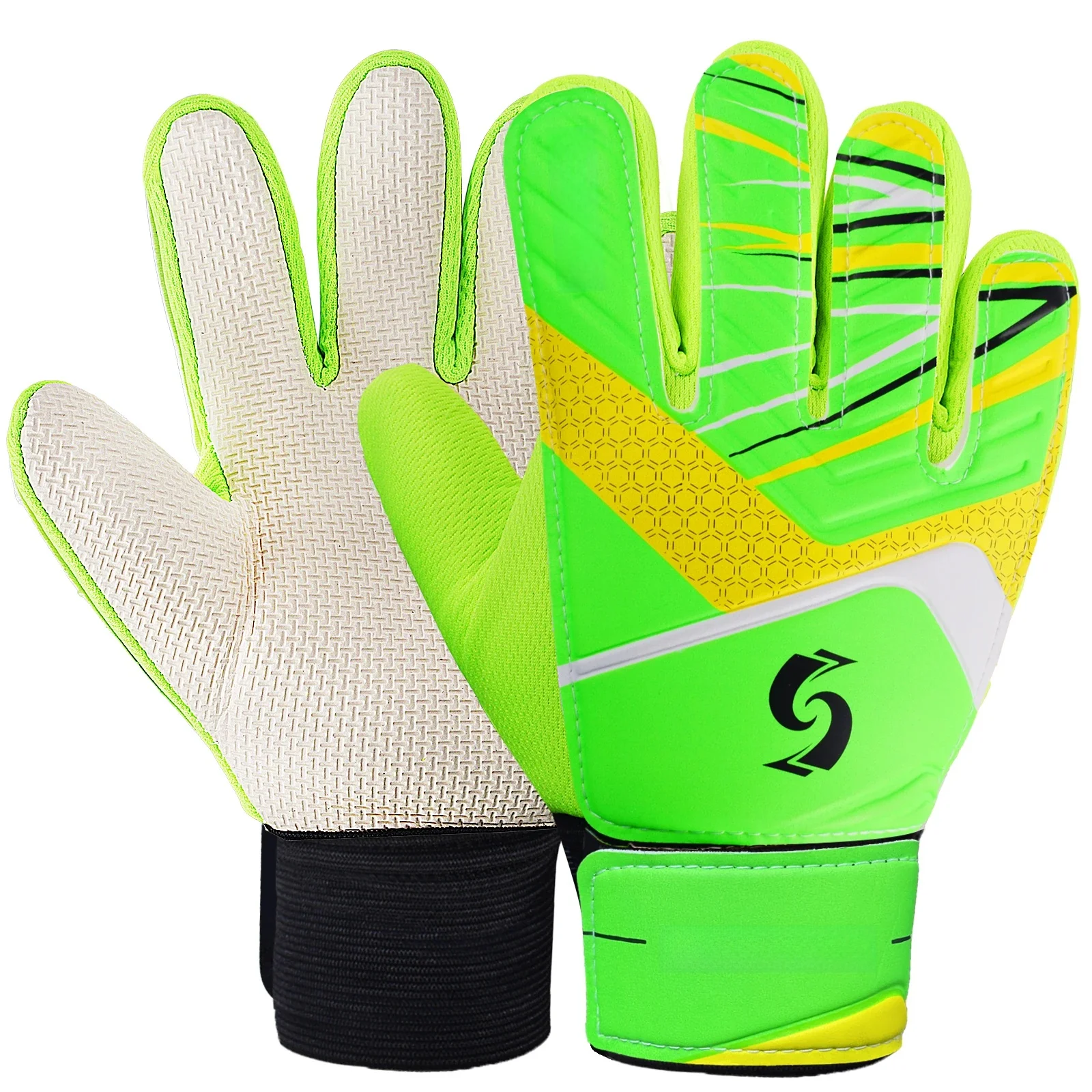 Gants de gardien de but Sportout pour enfants, gants de football avec double protection du poignet et matériau en latex antidérapant