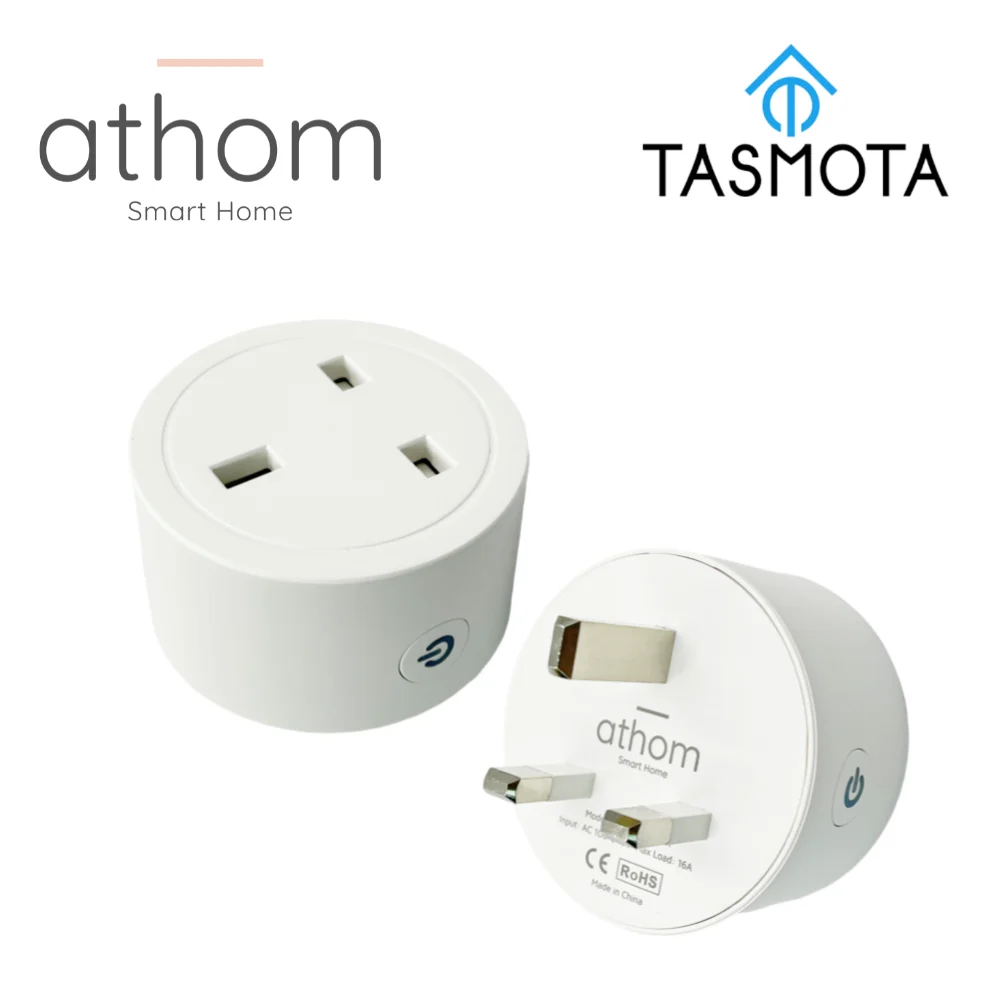 Предварительно вспышка TASMOTA ESP8285 штепсельная вилка стандарта Великобритании работает с мониторингом электрического потребления в домашних условиях 16 А
