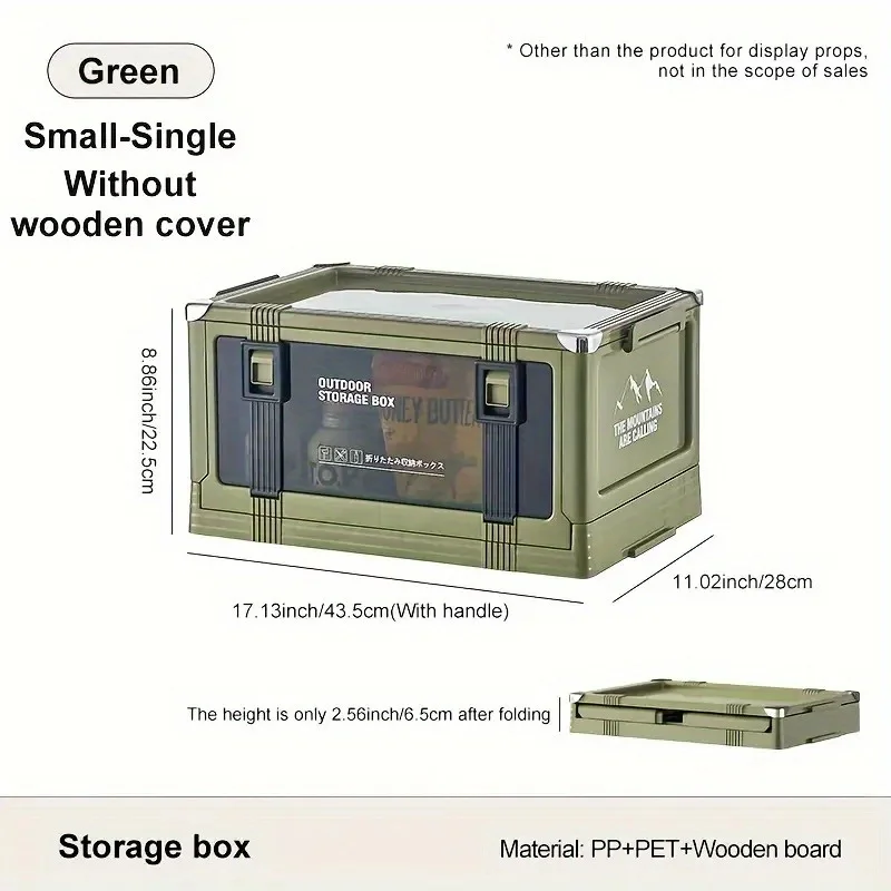 Uforu Scatola portaoggetti pieghevole per bagagliaio da campeggio - Scatola portaoggetti ispessita multistrato con coperchio, design portatile in plastica resistente,