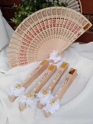 Customizable Personalized Wooden Fan Wedding Favors Gifts Sandalwood Hand Wood Folding Fan Wedding Gift For Guests,wedding favors for guests,Baptism Gift Box Set, Bridesmaid Candle, Babyshower Gift,Baby Shower