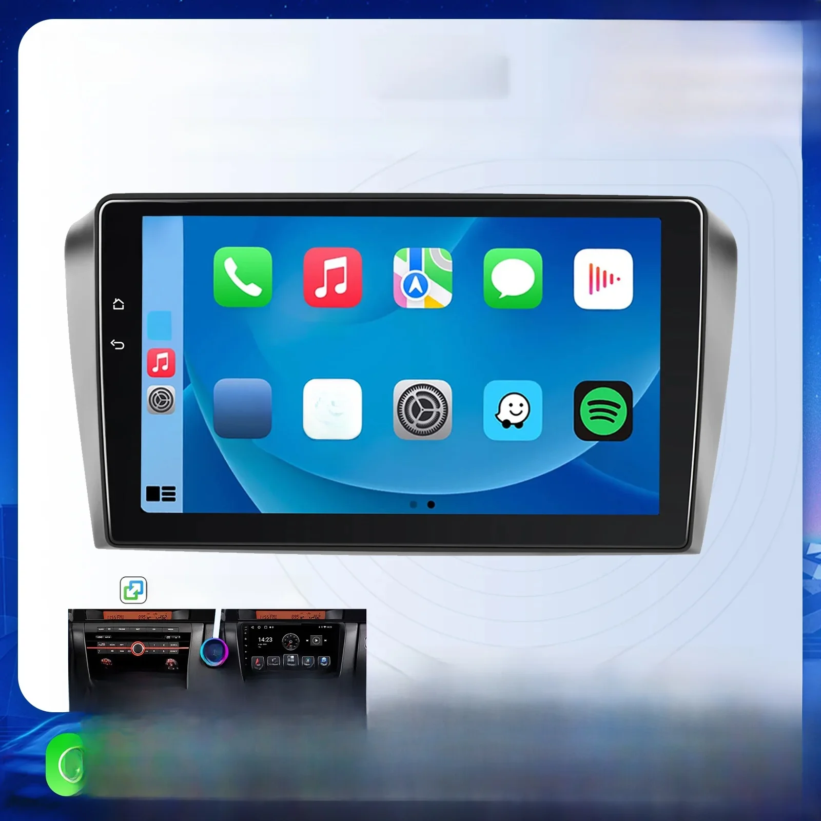 ESSGOO 9" 2 DIN HD Touchscreen Display voor Mazda 3 2003-2009 Android 13 Autoradio Wireless CarPlay GPS Navigatie Stereo Bluetooth FM WIFI RDS Multimedia Video Speler 32G/64G 4 Core - afbeelding 2