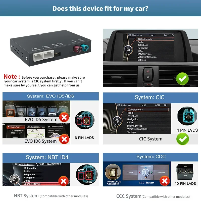 Draadloze CarPlay Android Voor BMW NBT CIC Systeem 1 2 3 4 5 Serie X1 X3 X4 X5 F20 F21 F30 F31 F34 F10 F48 F25 F26 F15 F60 F10 E84