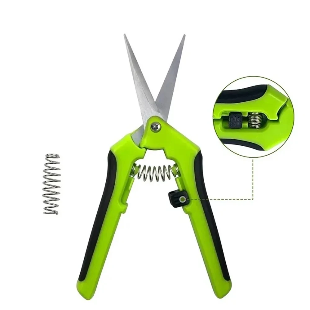 KATWAY Straight Elbow Trimming Scissors Stainless Steel Blades, 6.5 Inch Hand Pruner, Gardening Scissors, Pruning Shears HH-AA57