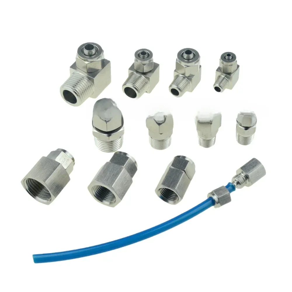 Adaptateur en acier inoxydable pour tuyau pneumatique, connecteur de raccord rapide, compression d'air, filetage PT, 304mm, 1/8mm, 1/4mm, 3/8mm, 1/2mm, 4mm, 6mm, 8mm, 10mm, 12mm