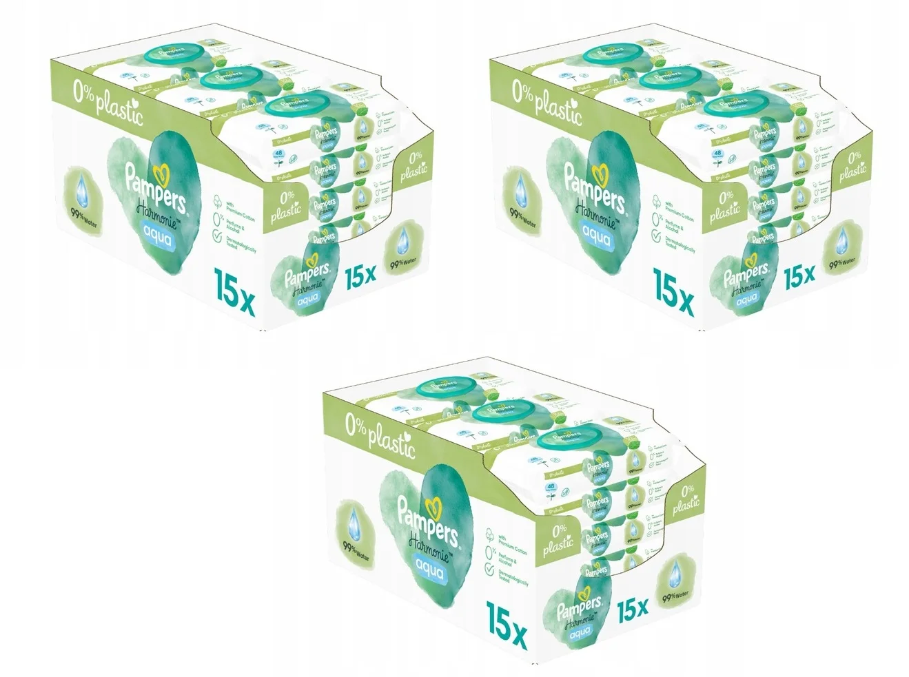 ZESTAW JUMBO -PAMPERS CHUSTECZKI NAWILŻANE AQUA HARMONIE CHUSTECZKI 45 x 48 = 2160 SZT