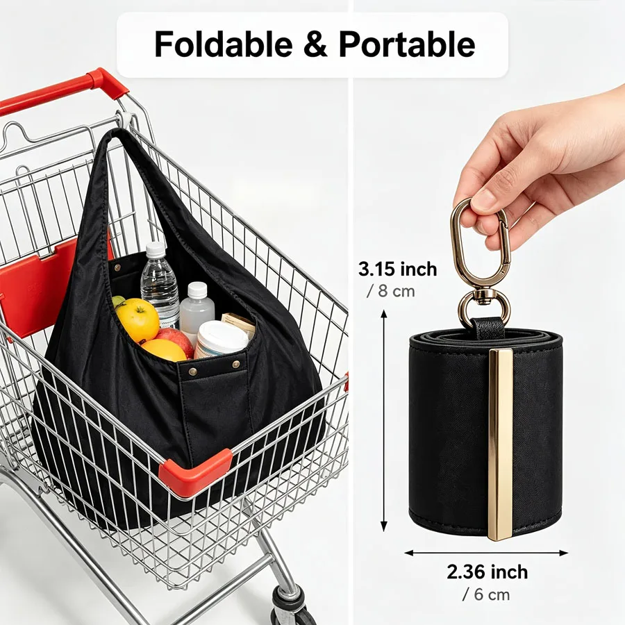1 Stück Faltbare Damen-Tragetasche, Große Kapazität Leichte Schulter-Einkaufstasche für Pendeln, Arbeit, Reisen und den täglichen Gebrauch – Detail 8