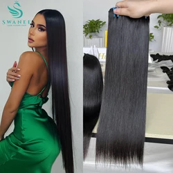 Swanee pacotes retos de cabelo humano brasileiro feixes de cabelo humano extensões remy atacado negócio tecer extensões de cabelo de trama dupla