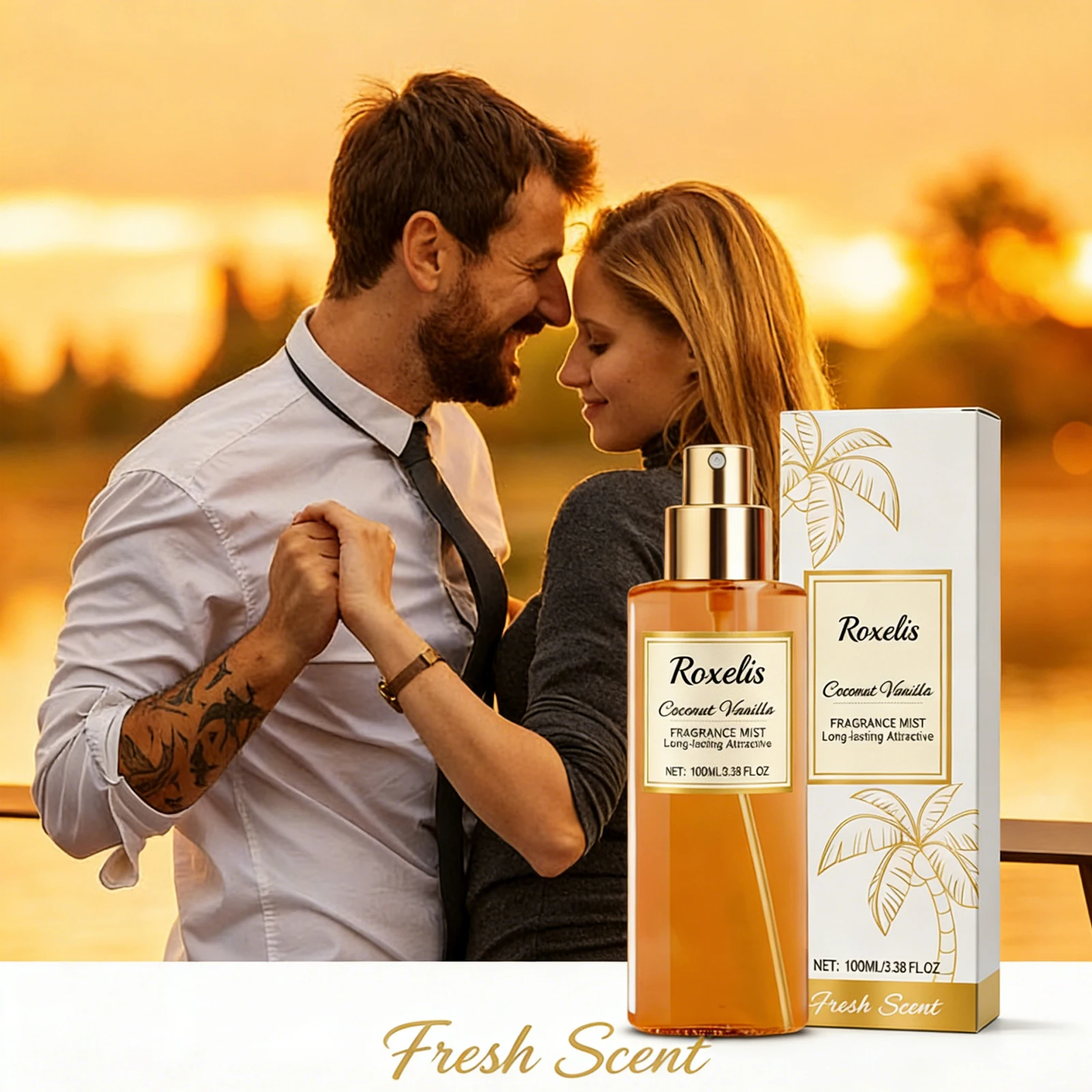 

Roxelis100ml Coconut Vanilla Romantic Body Fragrance Fresh elegant natural fragrance everyday convenient fragrance Eau de parfum