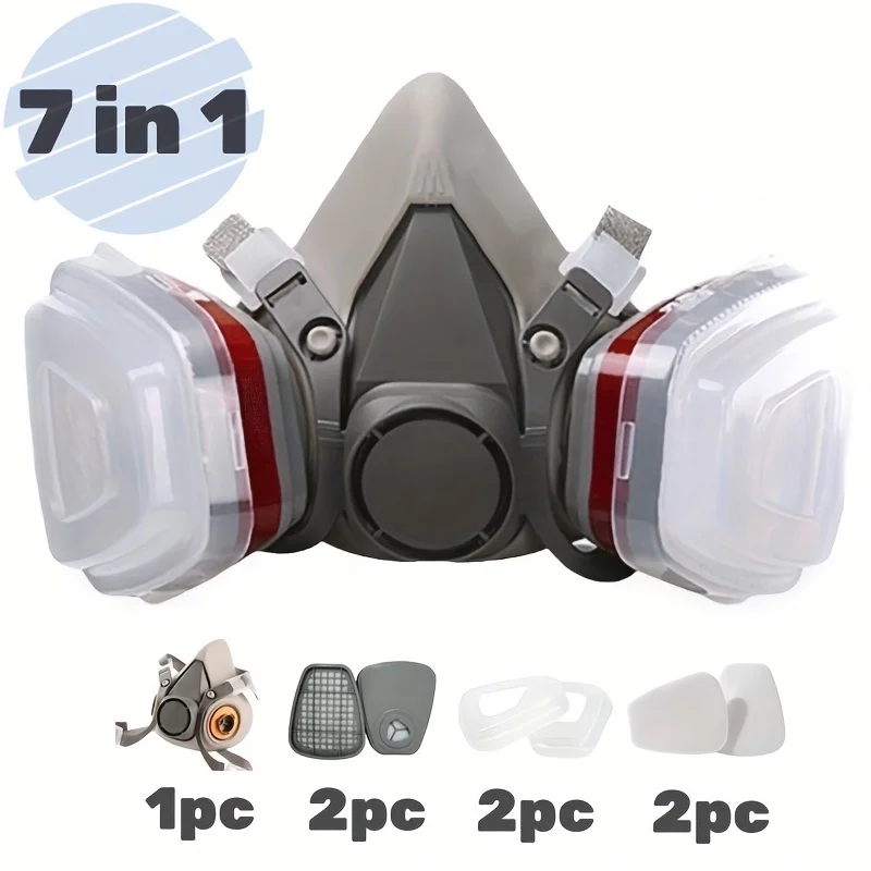 Original 6200 Respirator Reusable Half Face Cover Gas Mask with Cotton Filter for Painting Spray Polishing Work Safety