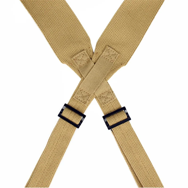 WWII WW2 Khaki Men Shoulder Belt Adjustable Chest Back Man Straps High Quality Durable Canvas Hunting Belts Training Outdoor