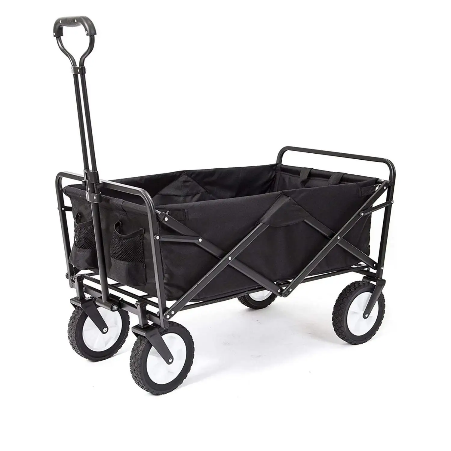 Garden Cart Folding Trolley Cart Outdoor Wagon Collapsible with Removable Fabric Festival Garden Cart Supports Max 100kg