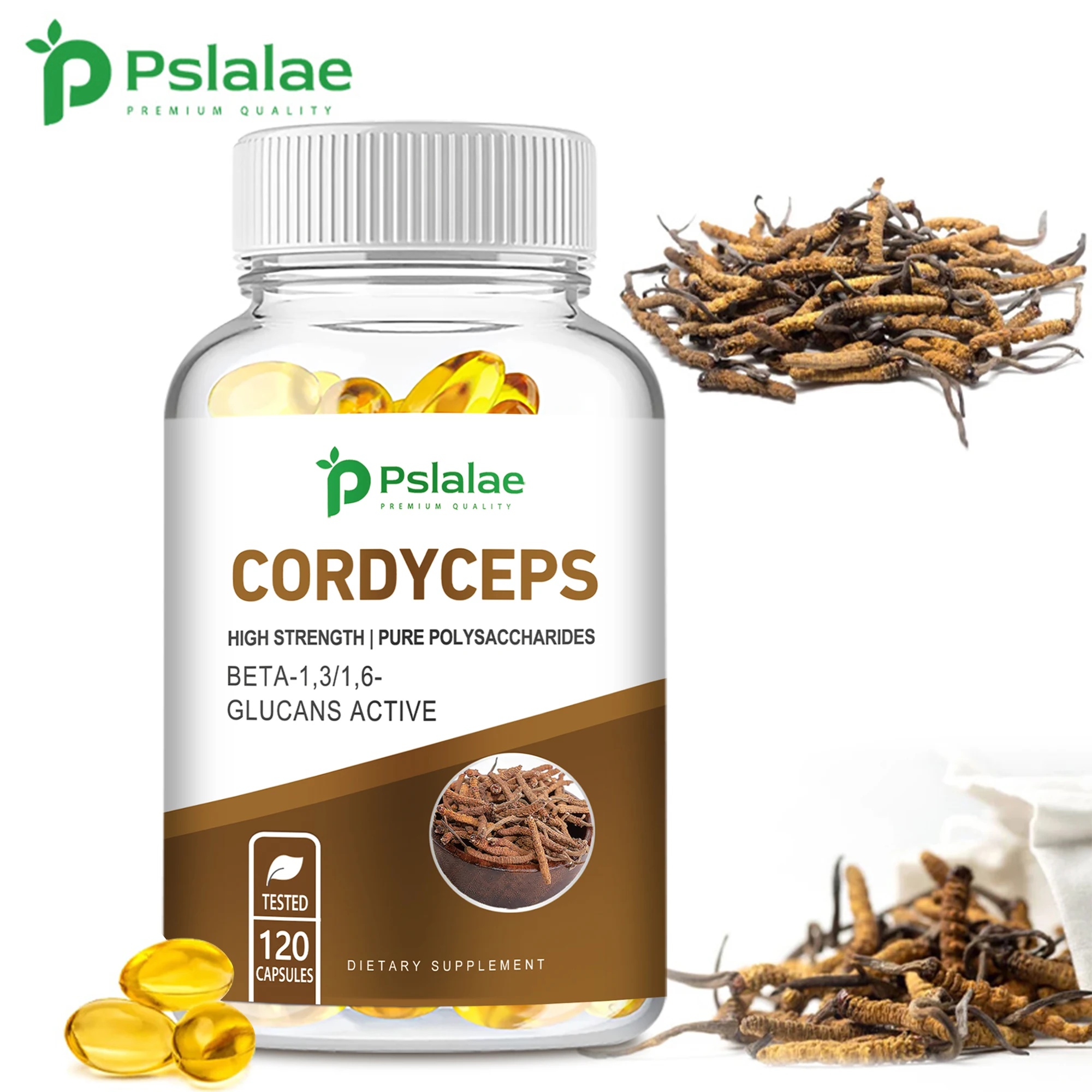 Cordyceps Capsules - Replenish Energy, Supports Heart, Kidney Health, Enhance Memory and Concentration - 120 Capsules