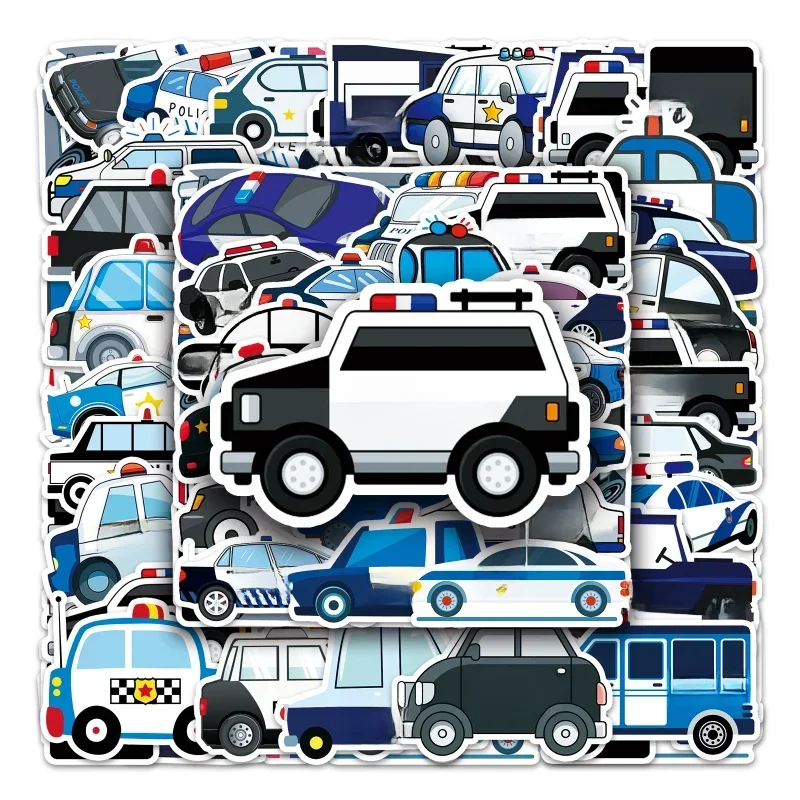 AliExpress 10/25/50pcs Cartoon Police Stickers Graffiti for Toy Car DIY Boys Girls Gift Teaching Learning Wall Decals Luggage Bike