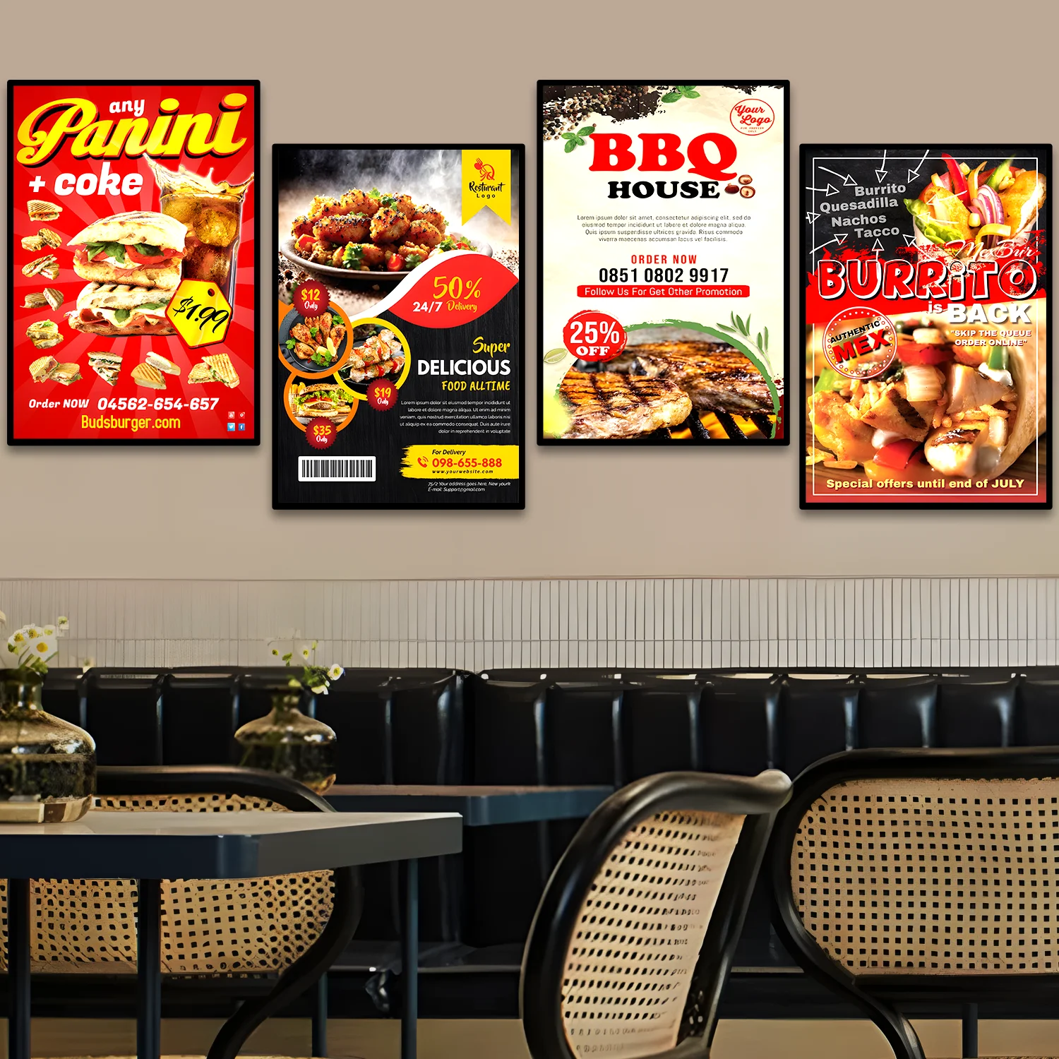 A1/A2/A3/A4 Led Advertising Light Box Aluminum Frame Tempered Glass Light Boxes For Restaurant & Cinema Marketing Products