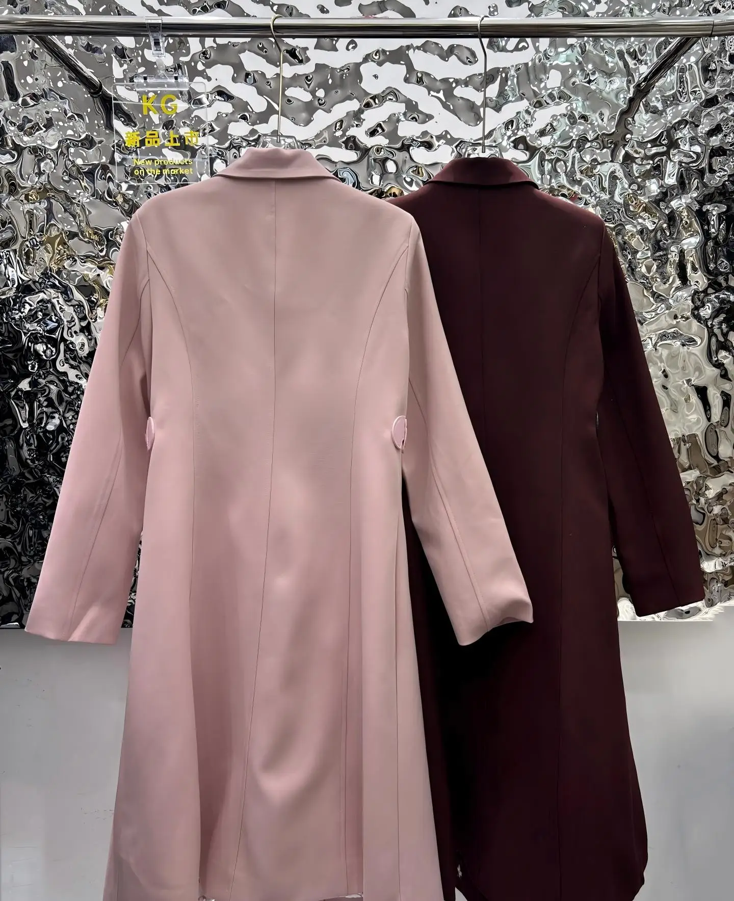 سترة نسائية طويلة بتصميم جديد لخريف وشتاء 2025 - موضة لونين موراندي وردي، ملابس خارجية أنيقة للمكتب، مقاس نحيف ومتعدد الاستخدامات