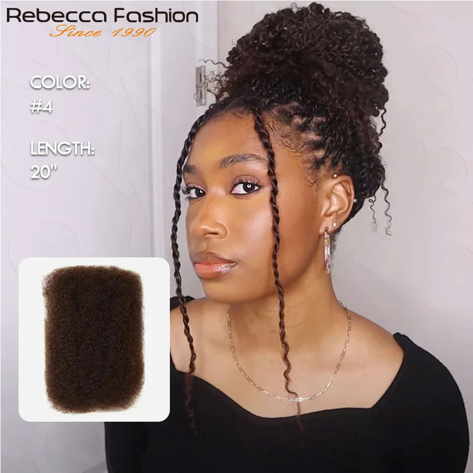 Brazilian Afro kinky Bulk Human Hair For Braiding Remy Hair Bundle Rebecca Remy Bulk Hair No Attachment Peruvian QVR Afro Kinky