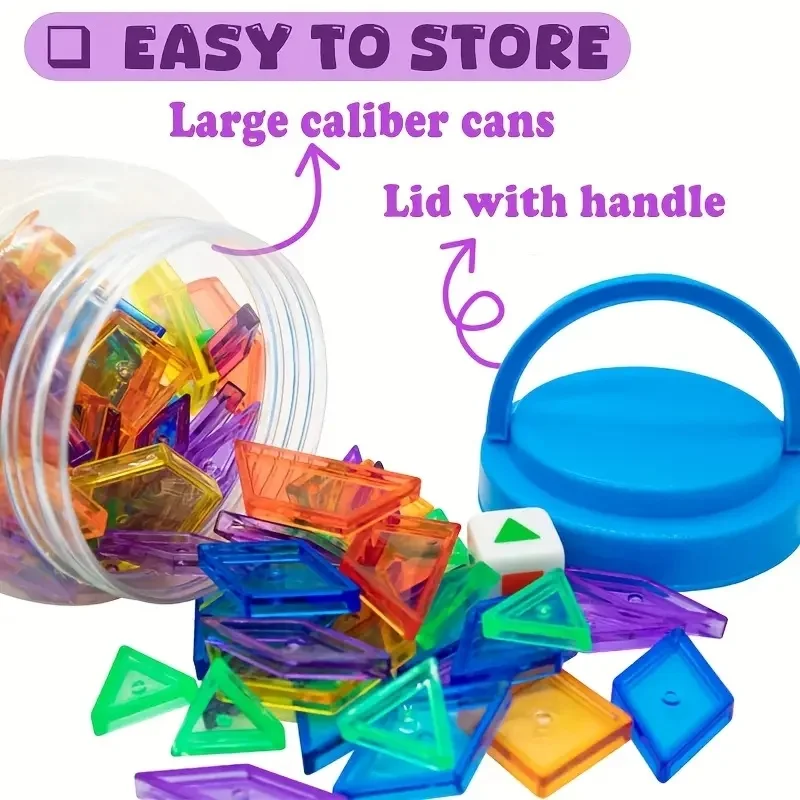 色分類形状マッチング早期学習おもちゃ子供のためのモンテッソーリ半透明パターンブロック教育ライトテーブルアクセサリー